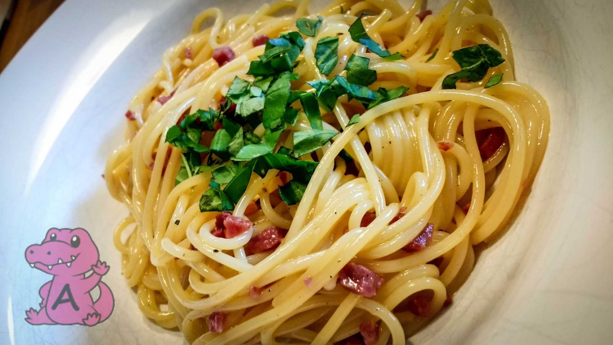 Spaghetti Carbonara 566 kcal pro Portion - Die A-Methode