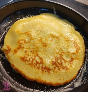 Pfannkuchen auf dem Kopf